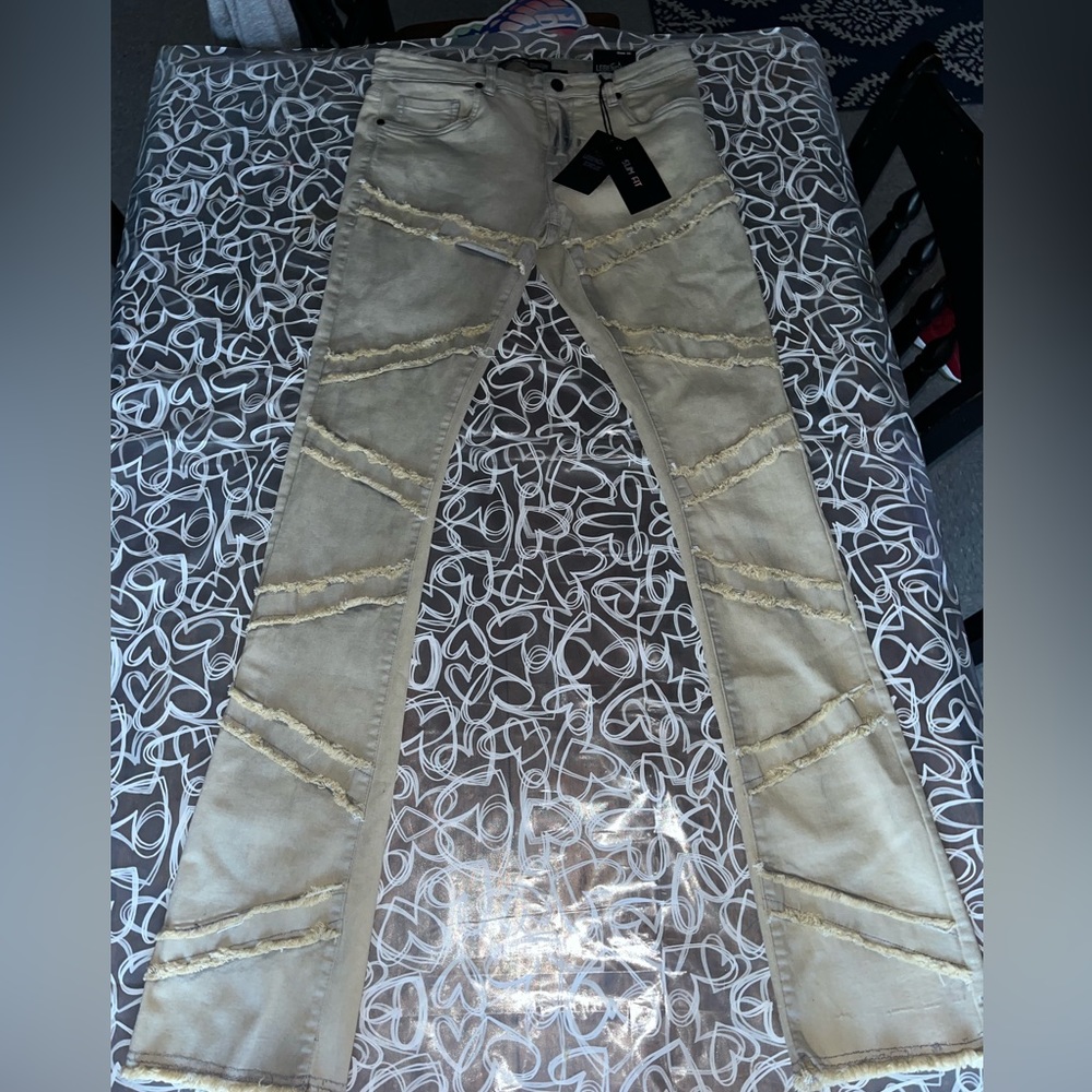 Mens stacked jeans